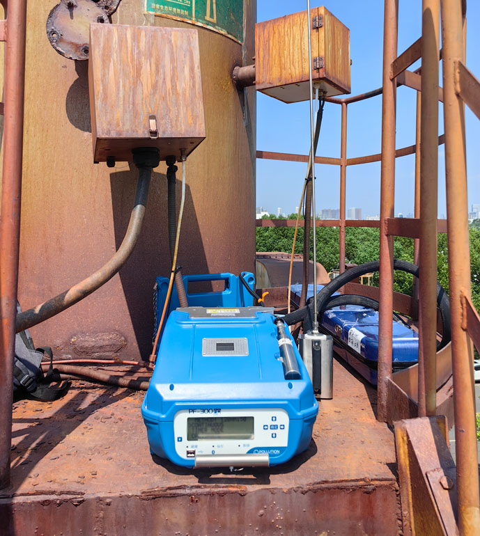 配合湖北环境监测站进行非甲烷总烃项目现场测试